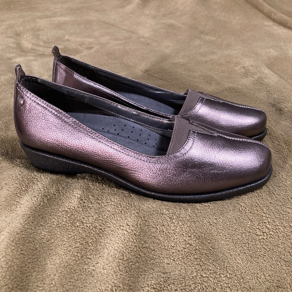 NIB Hush Puppies Vintage 80s 90s Leather Loafer Slip On Shoes Gray 8.5M